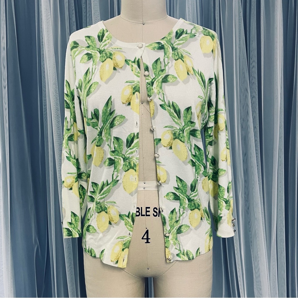 Lemon Print Cardigan size Medium